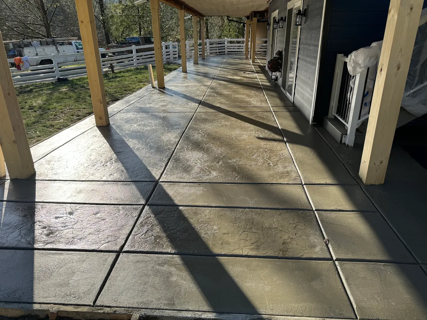 Completed landscaping concrete project