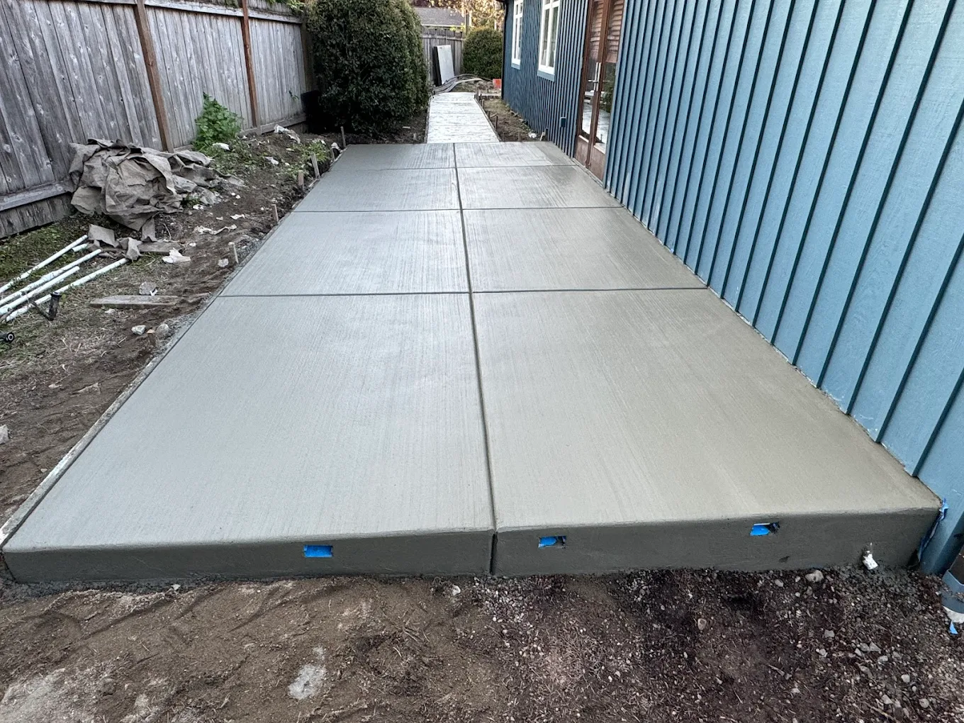 Completed outdoor concrete project